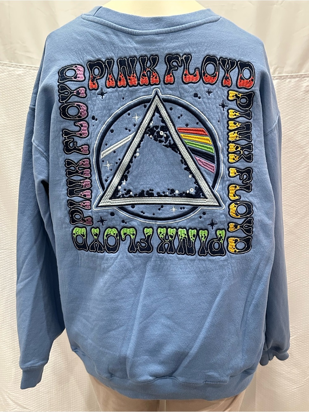 Pink Floyd Light Blue Crewneck Embroidered